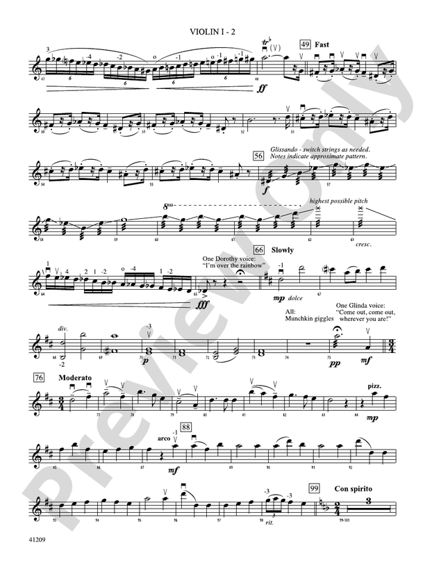 The Wizard of Oz: 1st Violin: 1st Violin Part - Digital Sheet Music ...