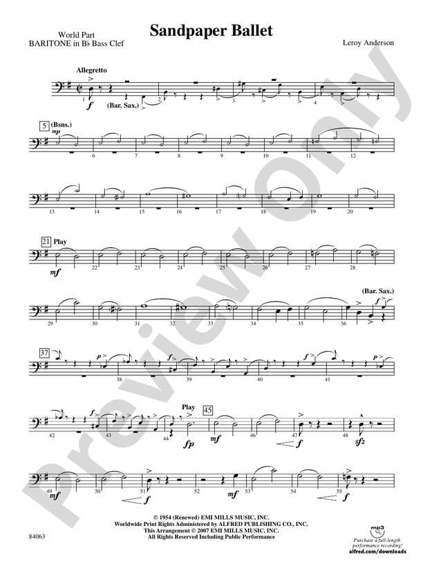 Sandpaper Ballet (wp) Bflat Baritone B.C. (wp) Bflat Baritone B.C
