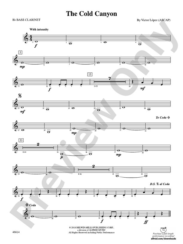 The Cold Canyon Bflat Bass Bflat Bass Part