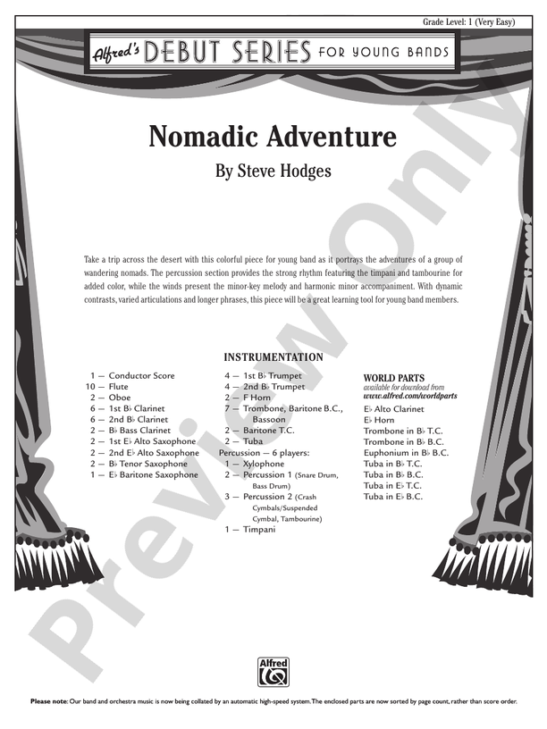 Nomadic Adventure: Score