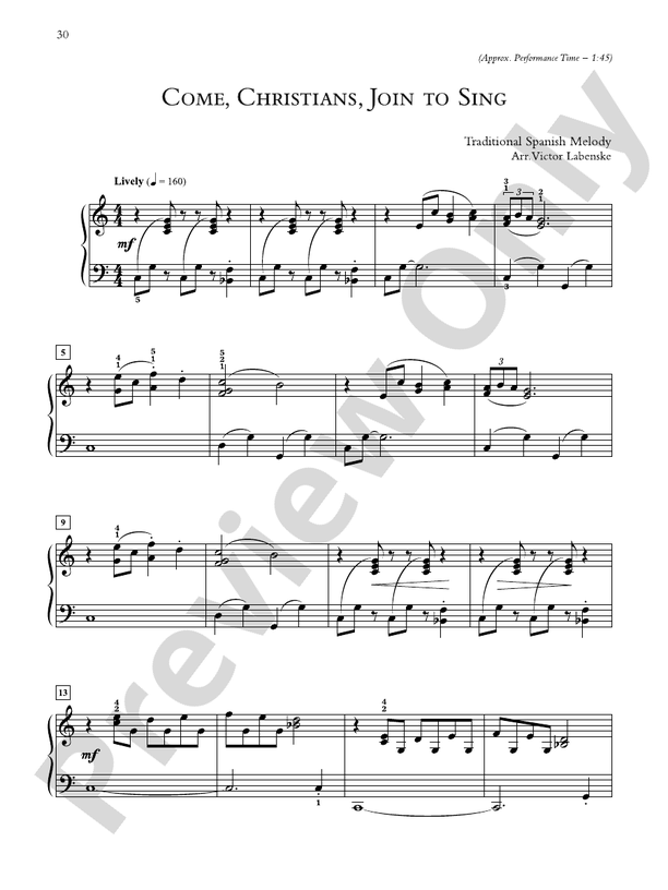 Come, Christians, Join to Sing - Piano Solo