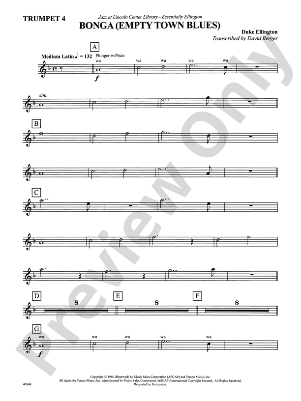 Bonga: 4th B-flat Trumpet: 4th B-flat Trumpet Part - Digital Sheet ...