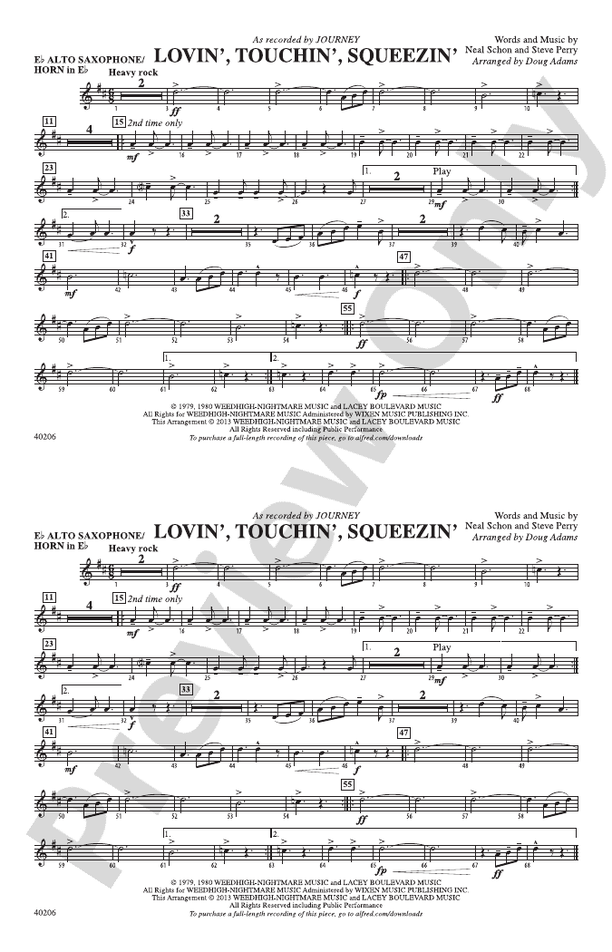 Lovin', Touchin', Squeezin': E-flat Alto Saxophone