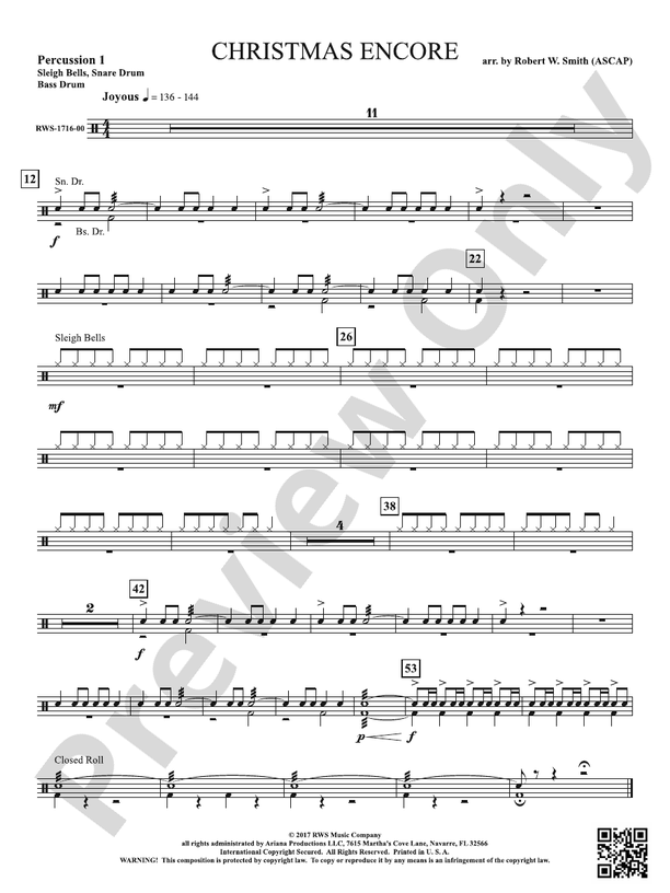 Christmas Encore 1st Percussion 1st Percussion Part Digital Sheet