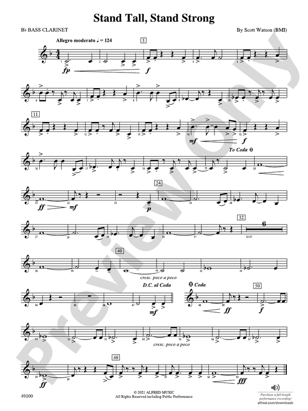 Stand Tall, Stand Strong Bflat Bass Bflat Bass Part Digital Sheet Music
