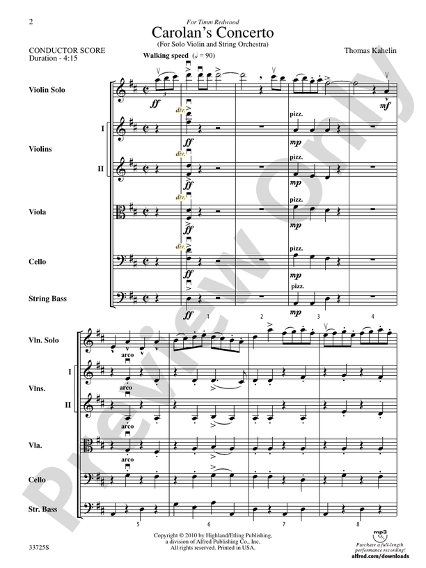 Carolan's Concerto String Orchestra Conductor Score & Parts Thomas