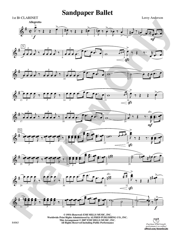 Sandpaper Ballet 1st Bflat 1st Bflat Part