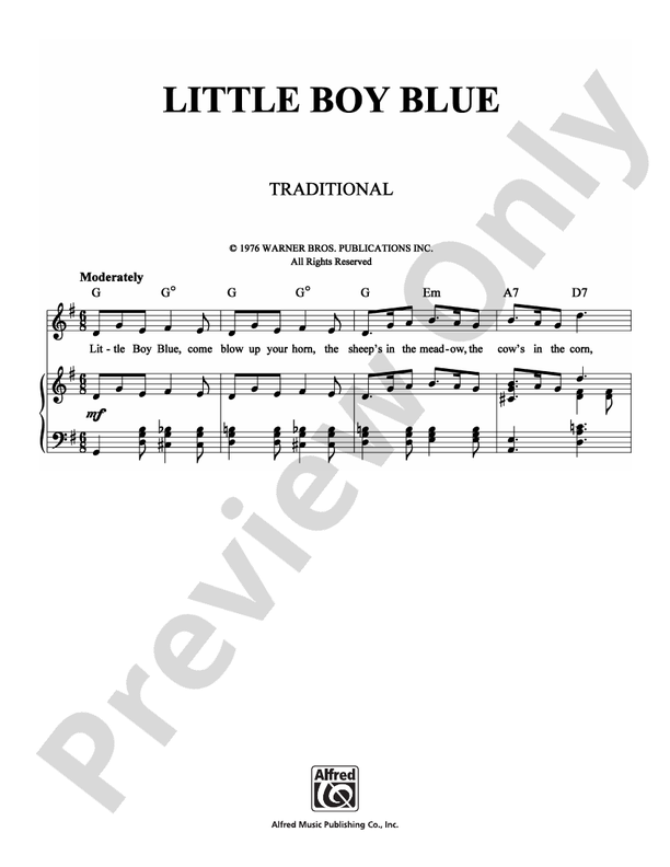 Little Boy Blue: Piano/Vocal/Chords: Traditional - Digital Sheet Music Download