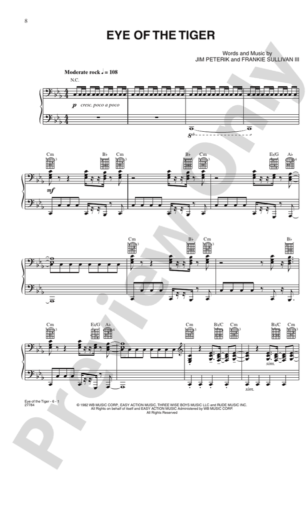 EYE OF THE TIGER Piano Sheet music