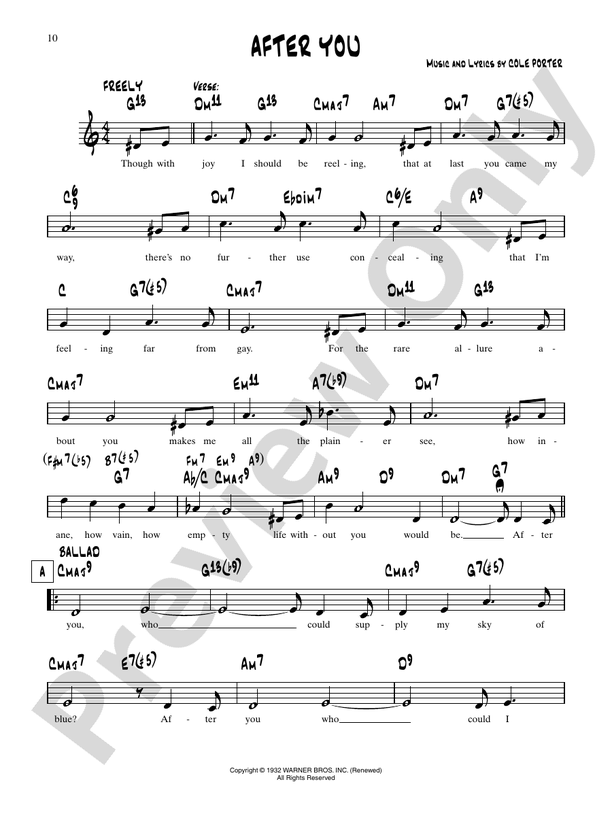 Álgebra Oficial Negligencia After You, Who?: Piano/Vocal/Chords: Cole Porter - Digital Sheet Music  Download