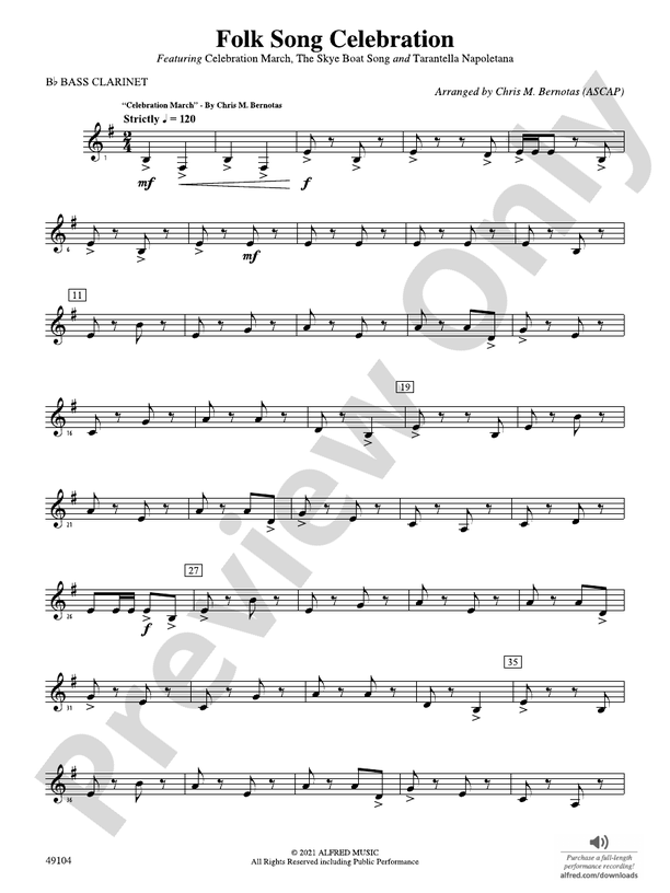 Folk Song Celebration Bflat Bass Bflat Bass Part