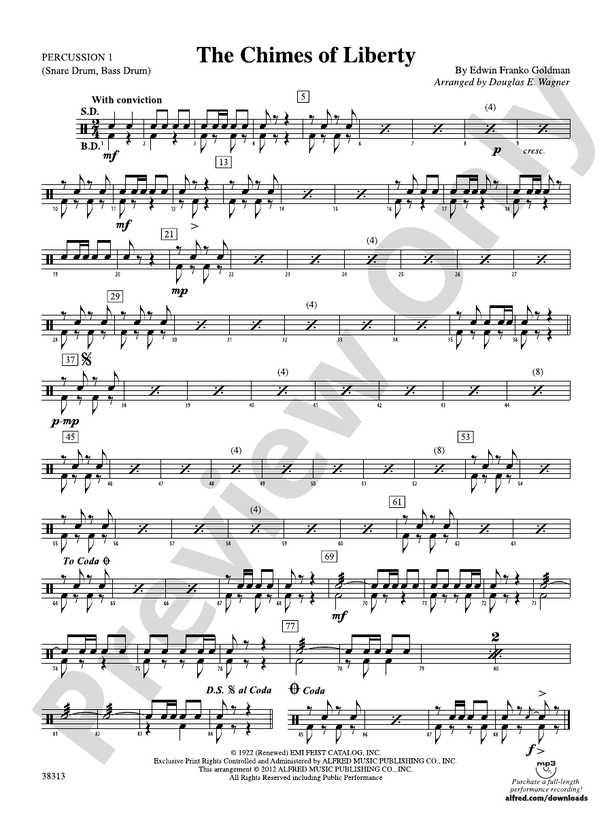 The Chimes of Liberty 1st Percussion 1st Percussion Part Digital