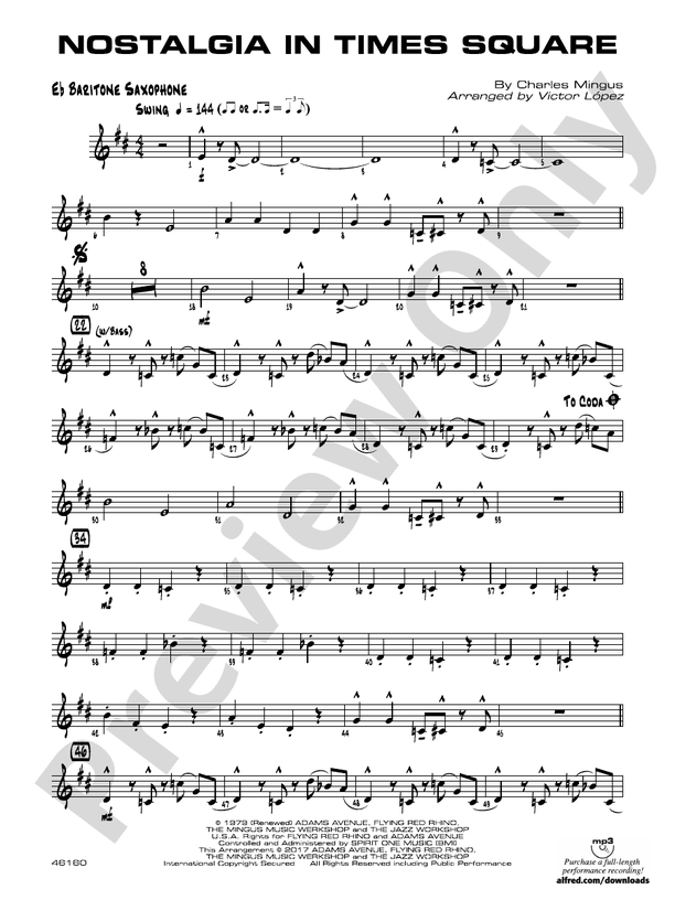 Nostalgia in Times Square Eflat Baritone Saxophone Eflat Baritone