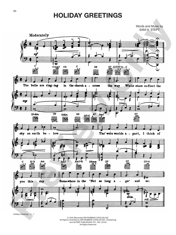 Holiday Greetings Piano/Vocal/Chords Sam H. Stept Digital Sheet