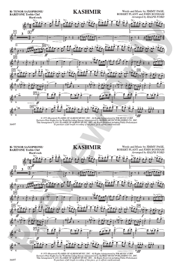 Kashmir Bb Tenor Saxophone/Bartione Treble Clef Bb Tenor Saxophone