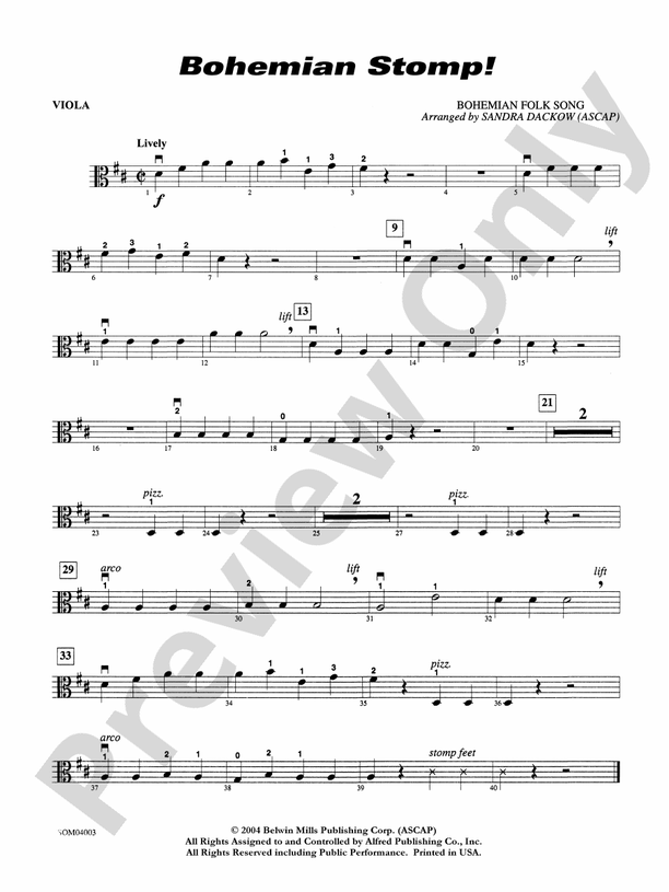 Bohemian Stomp!: Viola: Viola Part - Digital Sheet Music Download