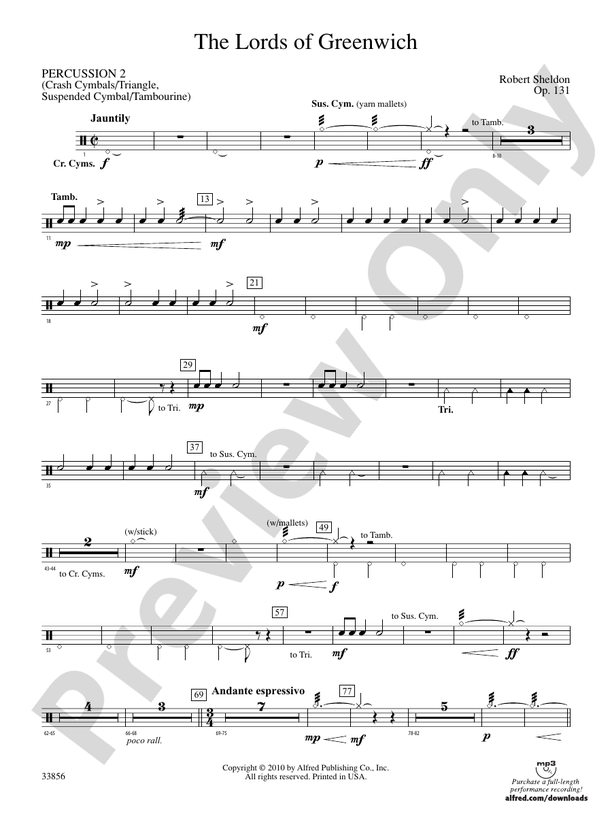 The Lords of Greenwich 2nd Percussion 2nd Percussion Part Digital