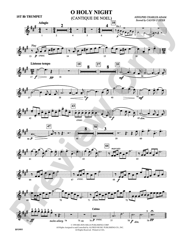 Nightshift sheet music for trumpet solo (PDF-interactive)