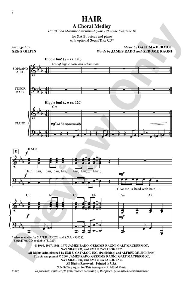 Hair: A Choral Medley