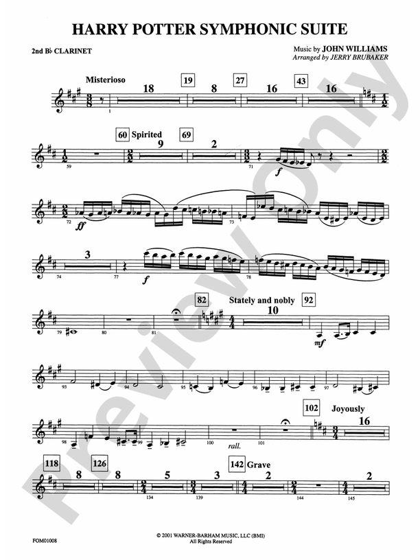 Harry Potter Symphonic Suite 2nd Bflat 2nd Bflat