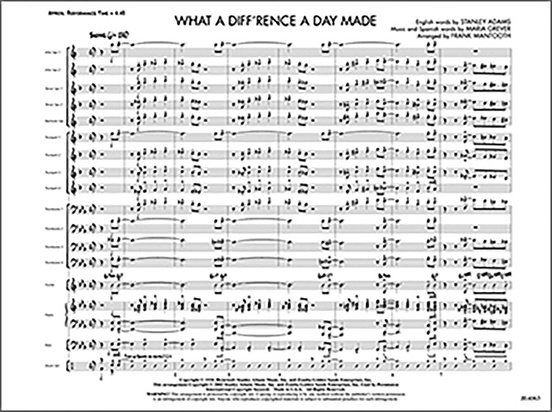ビッグバンド譜「What a Difference a Day Made」 What a Diff'rence a Day Made: Jazz Ensemble Conductor Score