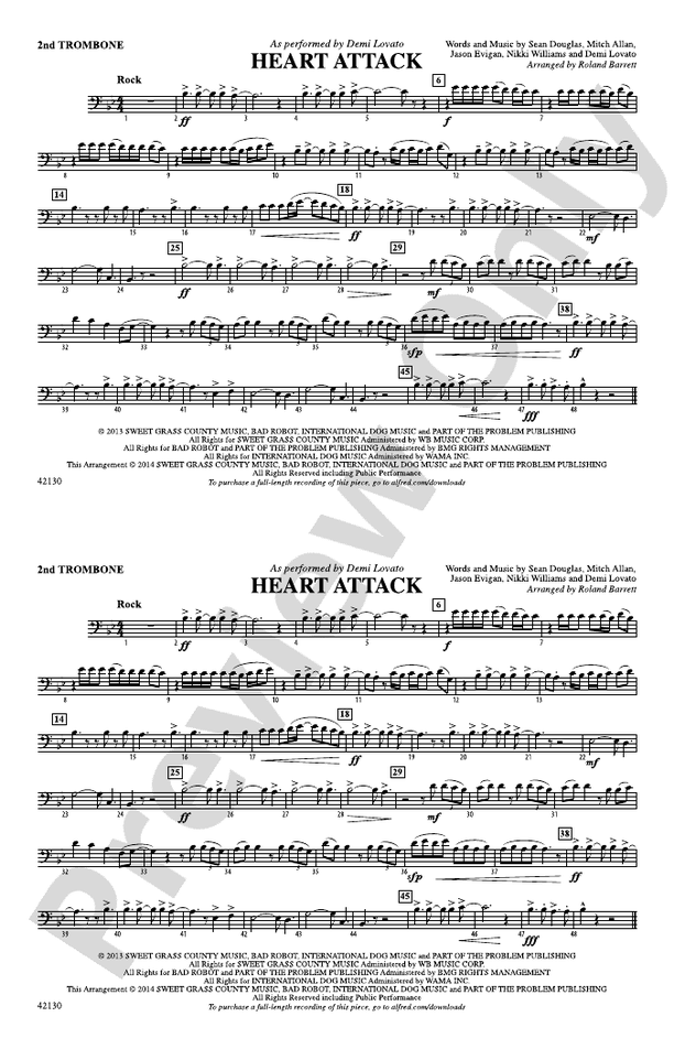 Heart Attack: 2nd Trombone: 2nd Trombone Part - Digital Sheet Music ...