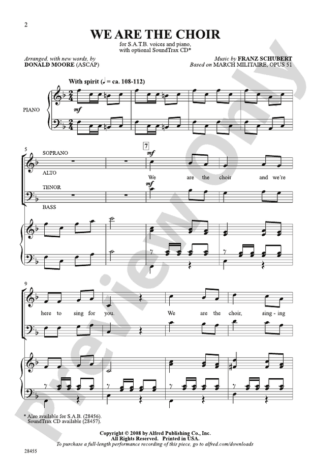 We Are the Choir: SATB Choral Octavo: Franz Schubert - Digital Sheet ...