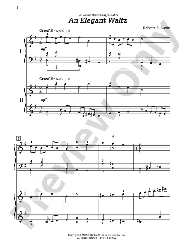 An Elegant Waltz - Piano Duo (2 Pianos, 4 Hands)