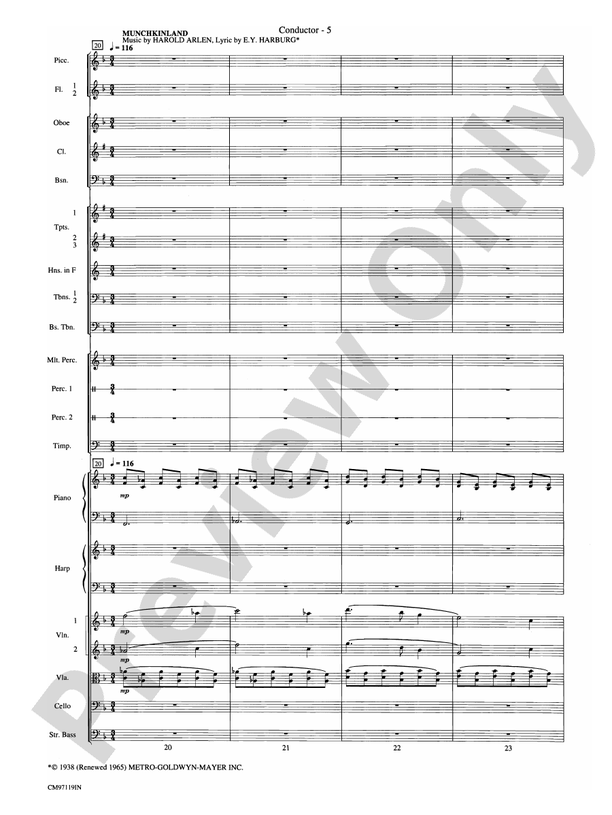 The Wizard of Oz -- Choral Revue: Score