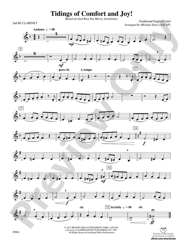 Tidings of Comfort and Joy!: 2nd B-flat Clarinet