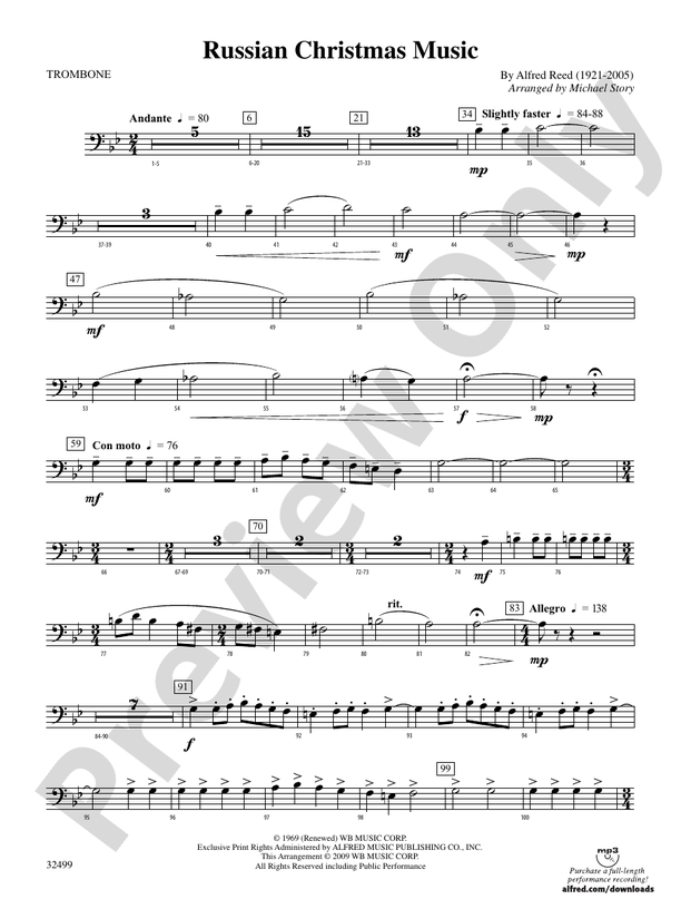 Russian Christmas Music: 1st Trombone: 1st Trombone Part - Digital ...