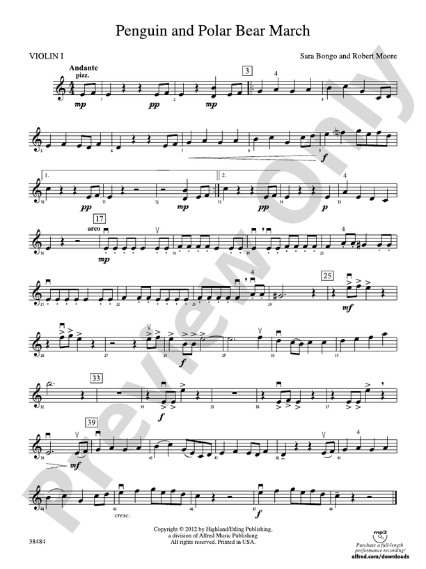 Penguin and Polar Bear March: 1st Violin: 1st Violin Part - Digital ...