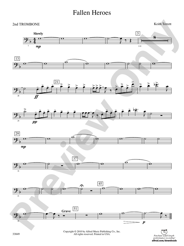 Fallen Heroes 2nd Trombone 2nd Trombone Part Digital Sheet Music