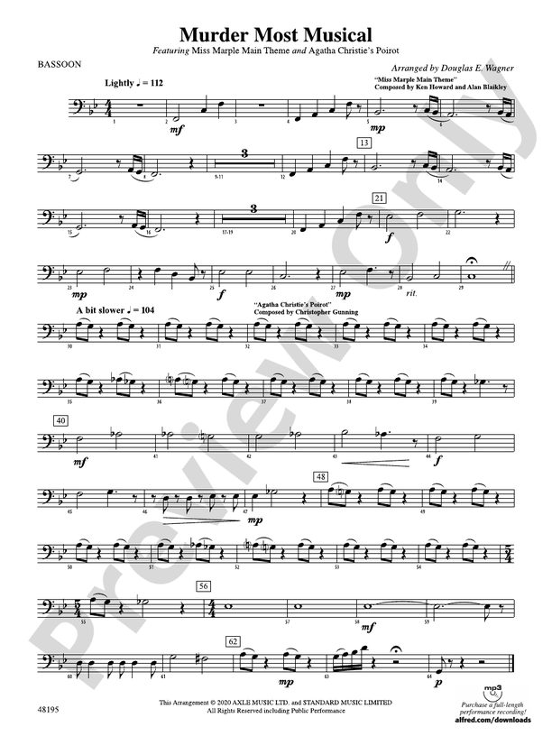 MURDER MOST MUSICAL/PYB 2 Bassoon Bassoon Part Digital Sheet Music