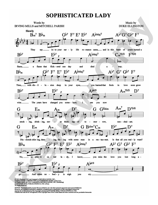 ビッグバンド楽譜「Sophisticated Lady」 Sophisticated Lady Sheet Music for Piano (Solo) Easy