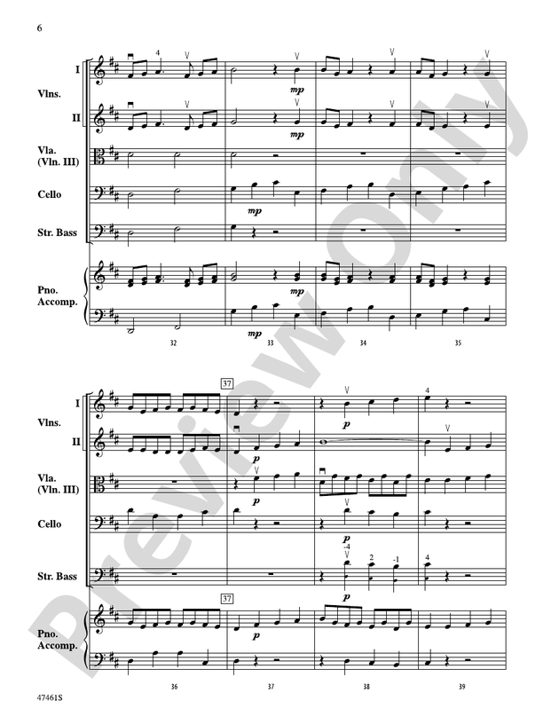 Brandenburg Concerto No. 5: Score: String Orchestra Score