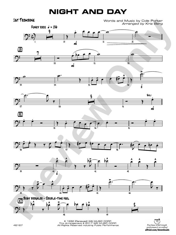 Night and Day 1st Trombone 1st Trombone Part Digital Sheet Music