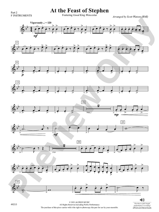 At the Feast of Stephen Part 2 F Instruments Part 2 F Instruments