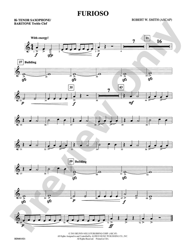 Furioso: B-flat Tenor Saxophone