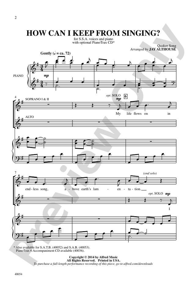 How Can I Keep from Singing?