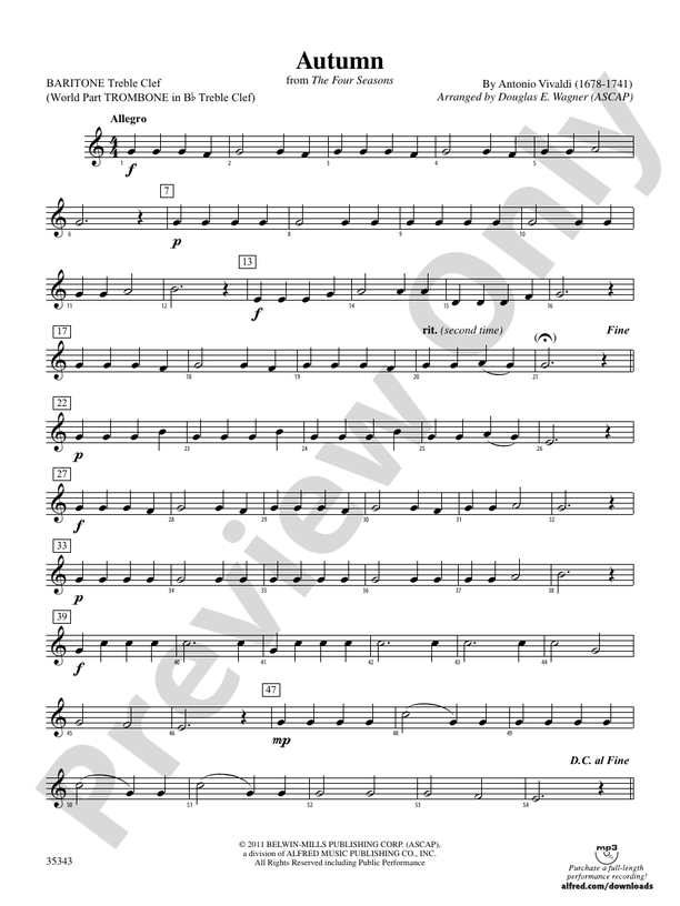 Autumn (from The Four Seasons): Baritone T.C.
