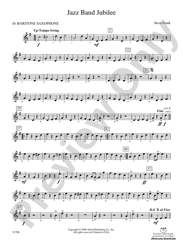 Jazz Band Jubilee Eflat Baritone Saxophone Eflat Baritone Saxophone