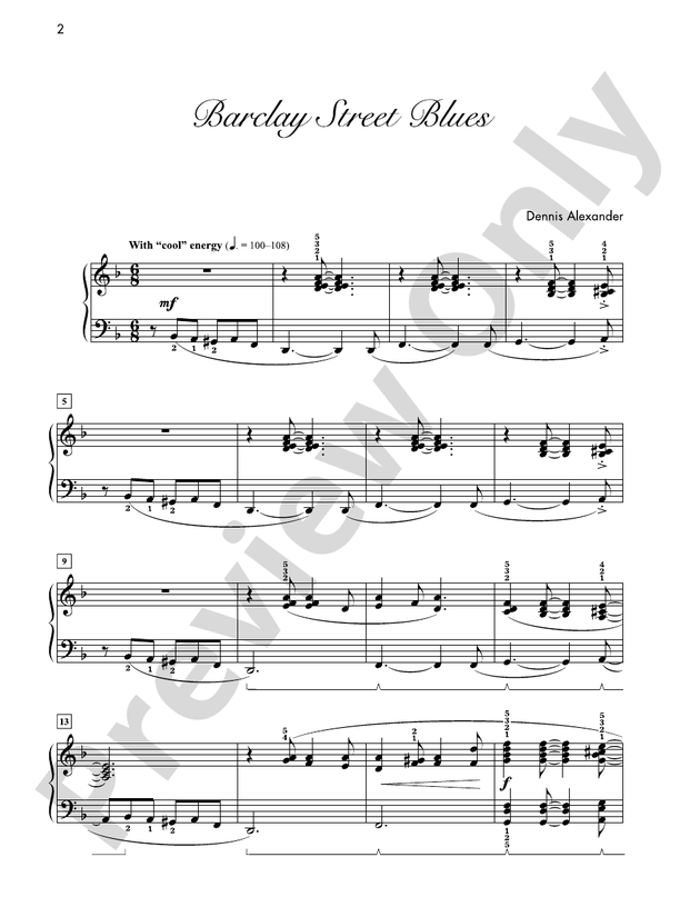 Barclay Street Blues - Piano Solo