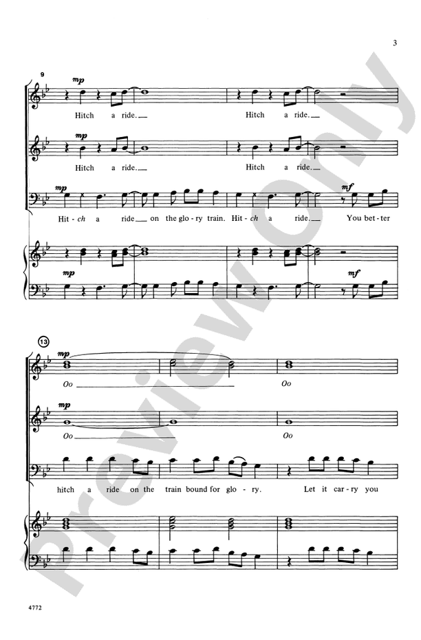 Hitch a Ride 3Part Mixed, a cappella Choral Octavo Mary Donnelly Digital Sheet Music Download