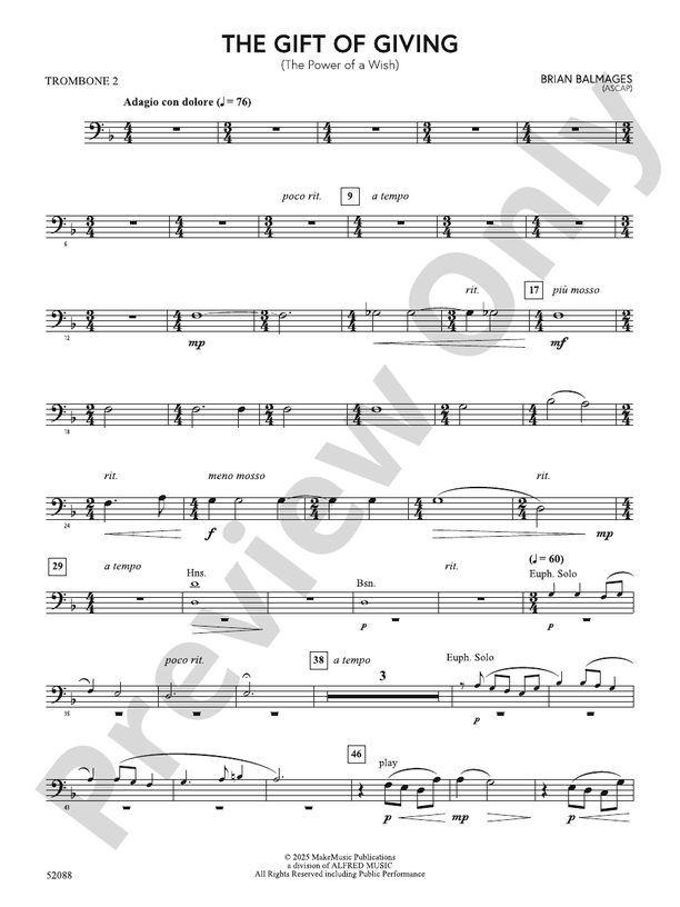 The Gift of Giving: 2nd Trombone