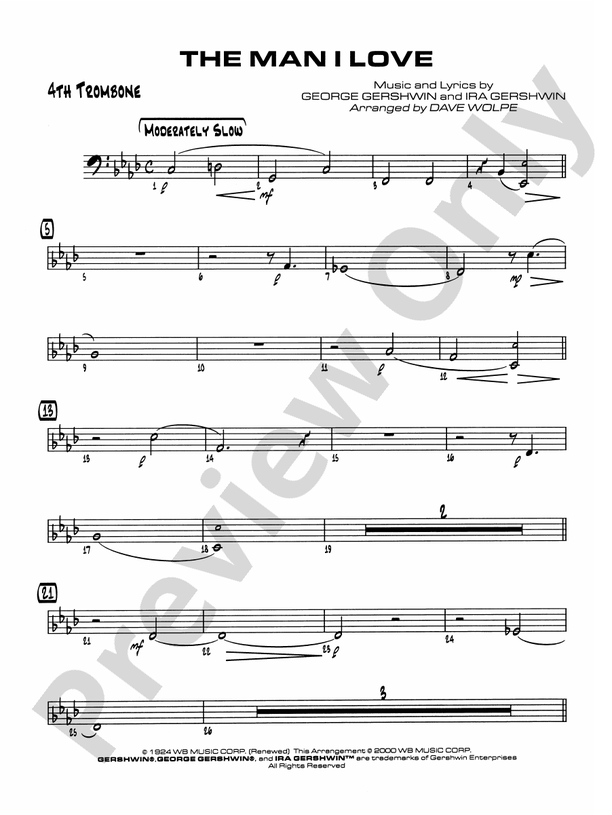The Man I Love: 4th Trombone