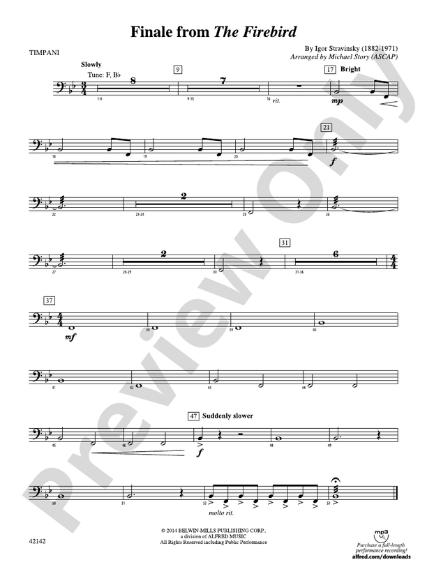 Finale from The Firebird: Timpani