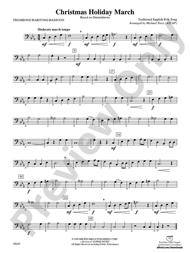 Christmas Holiday March: 1st Trombone: 1st Trombone Part - Digital ...