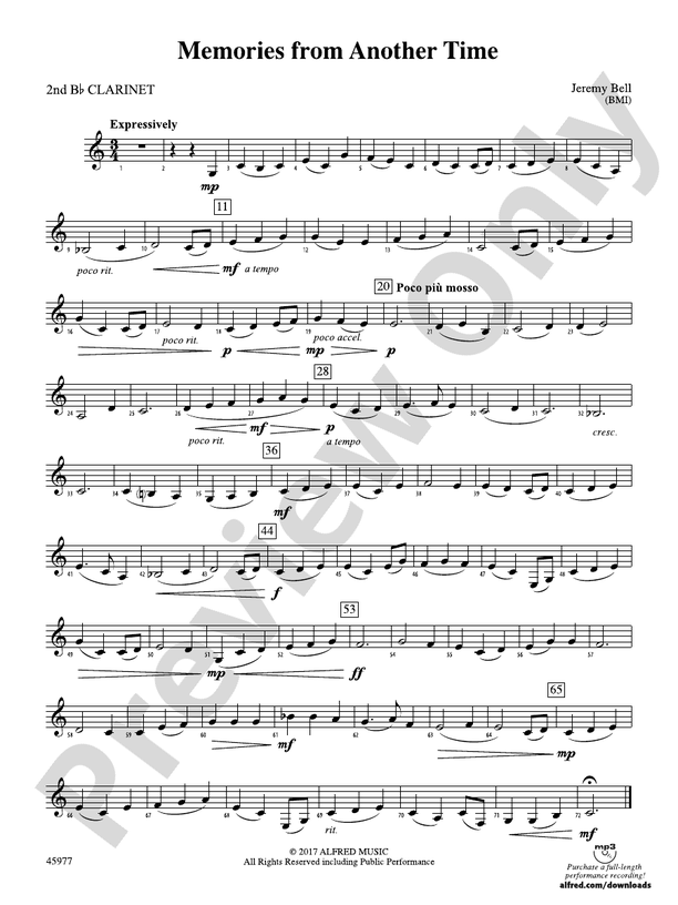 Memories from Another Time: 2nd B-flat Clarinet