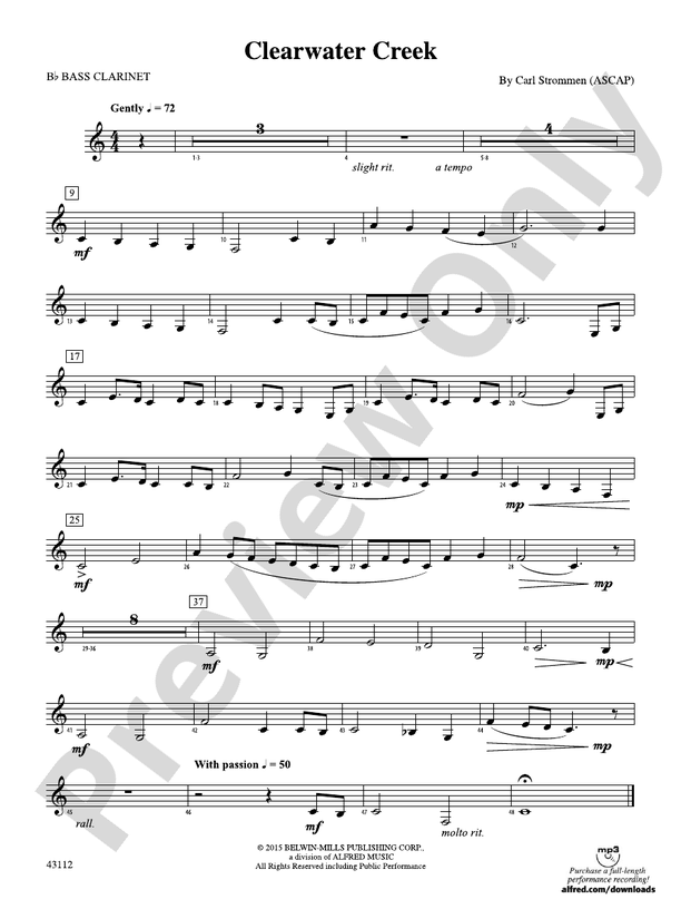 Clearwater Creek: B-flat Bass Clarinet